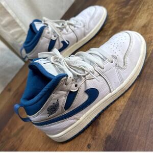 Nike Air Jordan 1 Mid Size SE (FN7493-141) White / Industrial Blue Sneaker 2.5Y
